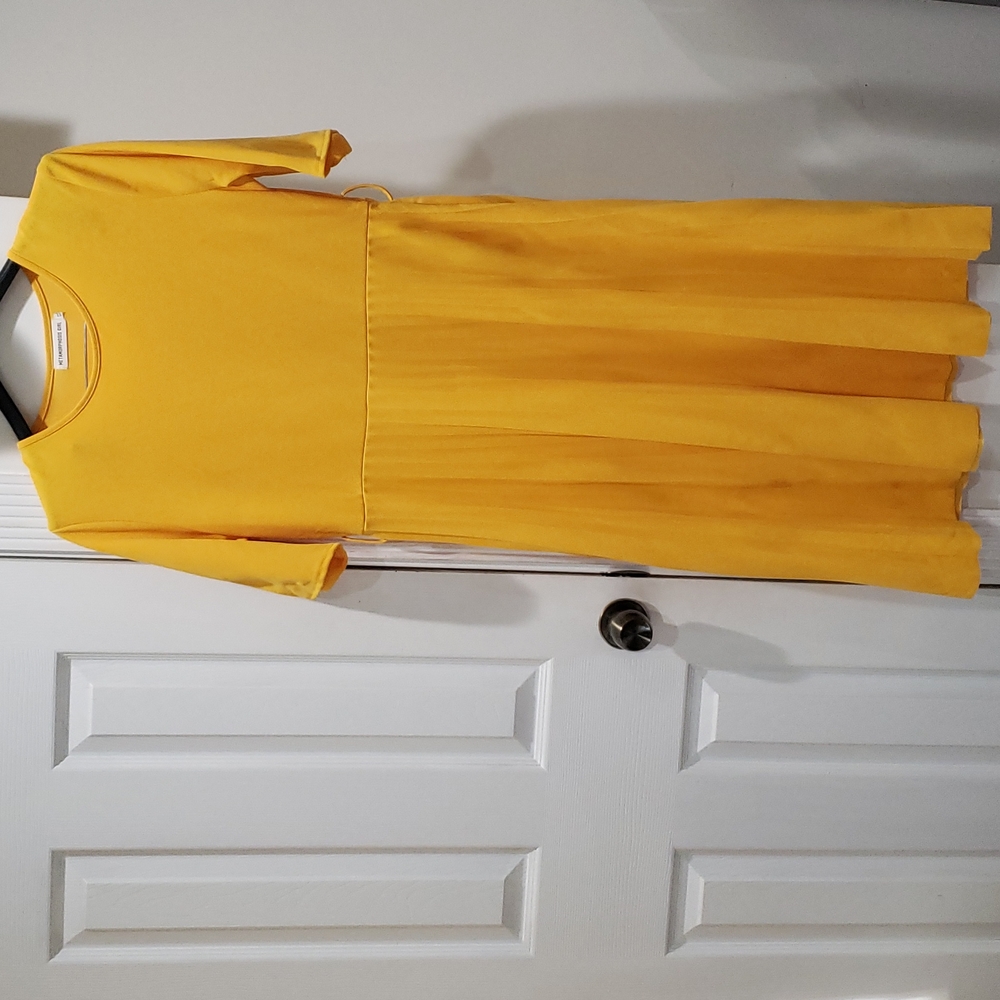 Metamorphosis Girl Yellow Belted Dress Size XL